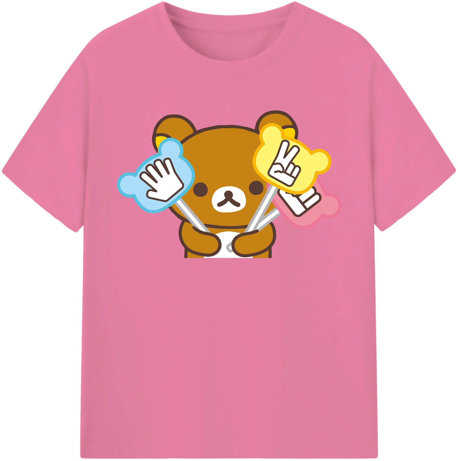 （画像用） リラックマ リラックマ キイロイトリ Rilakkuma Korilakkuma Kiiroitori 綿100％半袖Tシャツ（フロントプリント）